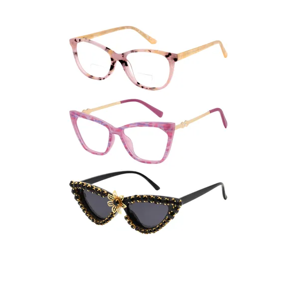 cat-eye multicolor reading glasses